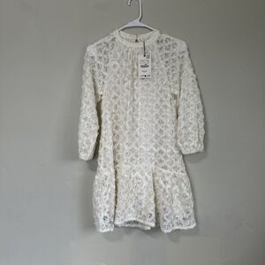 Zara NWT Girls Size 11-12 White Lace Dress Fancy Wedding